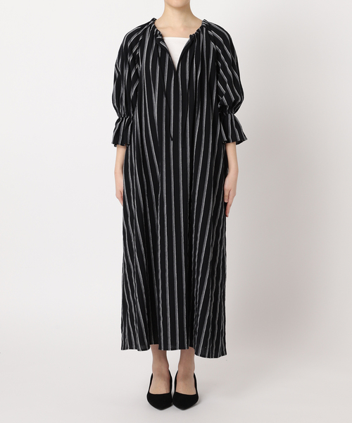 【美品】24SS ジャーナルスタンダード　ソフトストライプワンピース　リネン混 美品】24SS ジャーナルスタンダード ソフトストライプワンピース