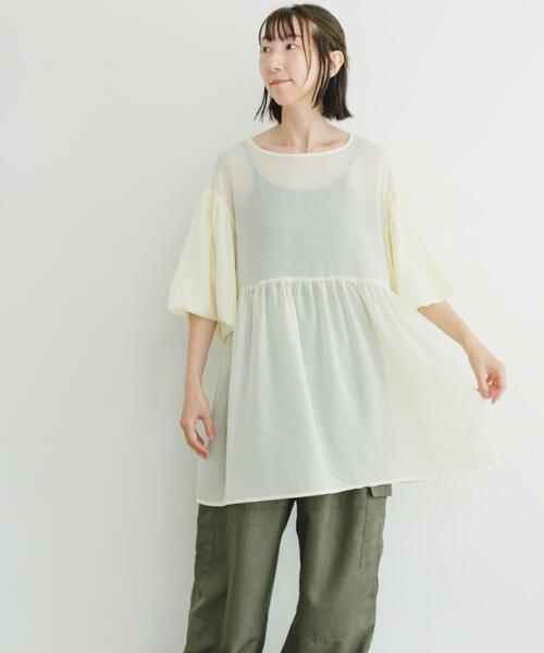 ITEMS URBANRESEARCH（アイテムズ アーバンリサーチ）の「シアーティアードブラウス（シャツ/ブラウス・レディース・ブラック/ホワイト系その他・FREE）」の21枚目の写真
