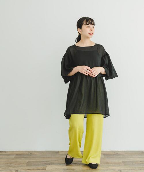ITEMS URBANRESEARCH（アイテムズ アーバンリサーチ）の「シアーティアードブラウス（シャツ/ブラウス・レディース・ブラック/ホワイト系その他・FREE）」の10枚目の写真