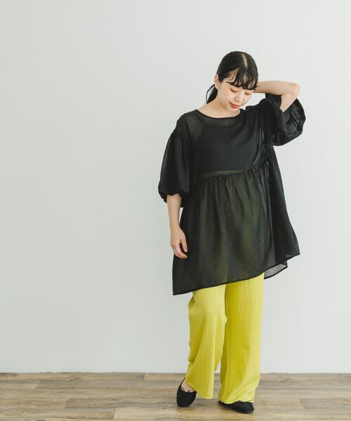 ITEMS URBANRESEARCH（アイテムズ アーバンリサーチ）の「シアーティアードブラウス（シャツ/ブラウス・レディース・ブラック/ホワイト系その他・FREE）」の11枚目の写真