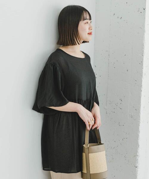 ITEMS URBANRESEARCH（アイテムズ アーバンリサーチ）の「シアーティアードブラウス（シャツ/ブラウス・レディース・ブラック/ホワイト系その他・FREE）」の12枚目の写真