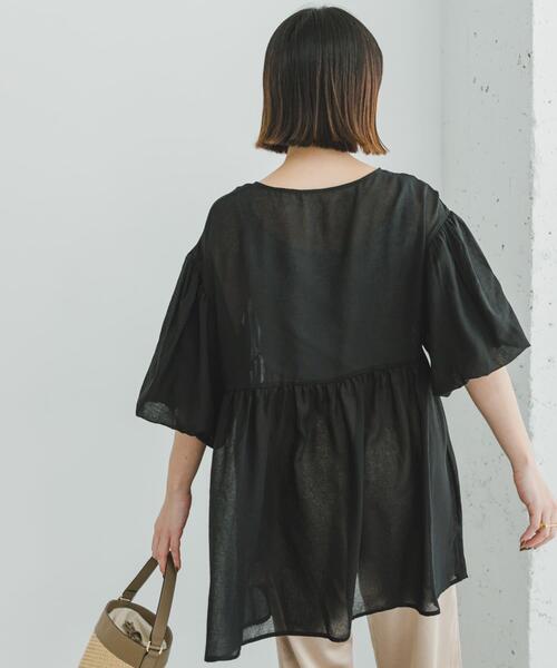ITEMS URBANRESEARCH（アイテムズ アーバンリサーチ）の「シアーティアードブラウス（シャツ/ブラウス・レディース・ブラック/ホワイト系その他・FREE）」の14枚目の写真