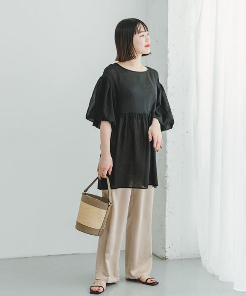 ITEMS URBANRESEARCH（アイテムズ アーバンリサーチ）の「シアーティアードブラウス（シャツ/ブラウス・レディース・ブラック/ホワイト系その他・FREE）」の16枚目の写真