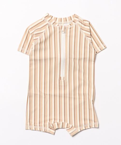 【セール】★Quincy Mae★ONE PIECE RASHGUARD | LATTE + CLAY STRIPE（その他ベビー用品）｜Quincy Mae（クインシーメイ） 5,643円