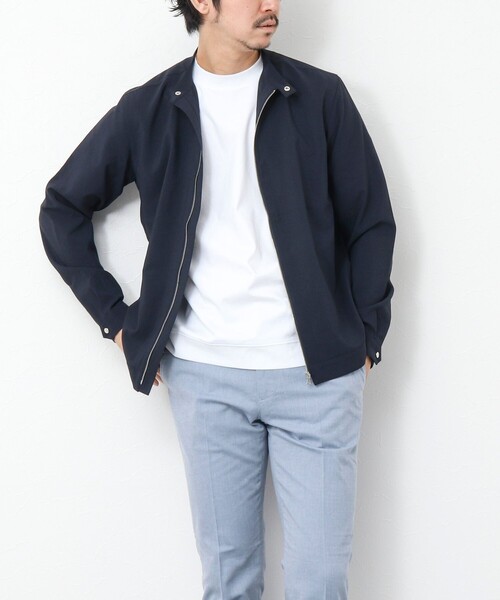 NOLLEY’S（ノーリーズ）の「《接触冷感》EVALET シングルライダースシャツ（ブルゾン・メンズ・ベージュ/インディゴブルー/ネイビー/グレイッシュブルー/オリーブ・XL/L/M/S）」の9枚目の写真