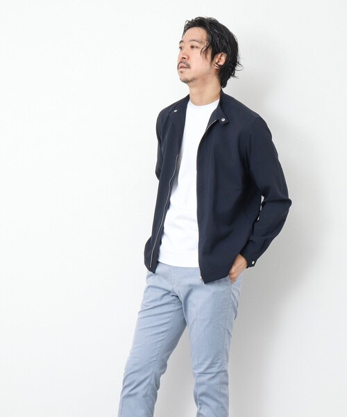 NOLLEY’S（ノーリーズ）の「《接触冷感》EVALET シングルライダースシャツ（ブルゾン・メンズ・ベージュ/インディゴブルー/ネイビー/グレイッシュブルー/オリーブ・XL/L/M/S）」の12枚目の写真