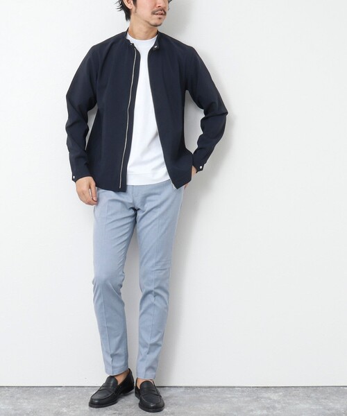 NOLLEY’S（ノーリーズ）の「《接触冷感》EVALET シングルライダースシャツ（ブルゾン・メンズ・ベージュ/インディゴブルー/ネイビー/グレイッシュブルー/オリーブ・XL/L/M/S）」の14枚目の写真