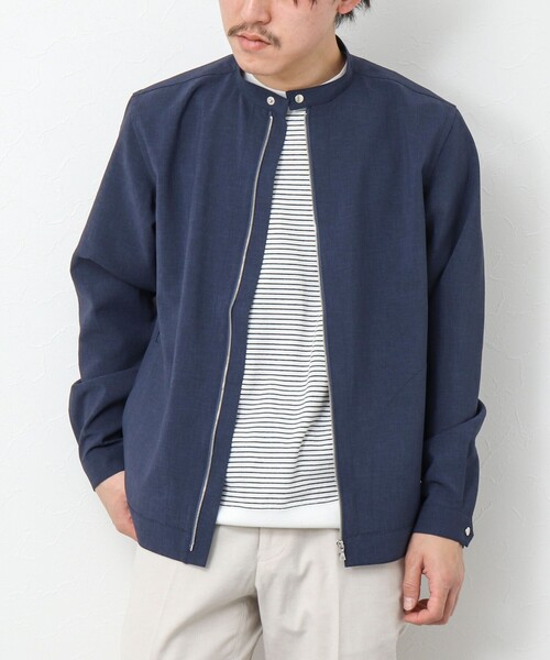 NOLLEY’S（ノーリーズ）の「《接触冷感》EVALET シングルライダースシャツ（ブルゾン・メンズ・ベージュ/インディゴブルー/ネイビー/グレイッシュブルー/オリーブ・XL/L/M/S）」の18枚目の写真