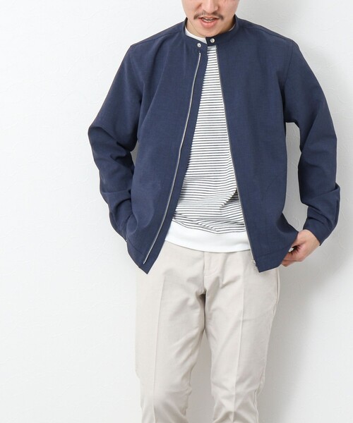 NOLLEY’S（ノーリーズ）の「《接触冷感》EVALET シングルライダースシャツ（ブルゾン・メンズ・ベージュ/インディゴブルー/ネイビー/グレイッシュブルー/オリーブ・XL/L/M/S）」の20枚目の写真