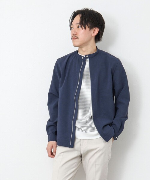 NOLLEY’S（ノーリーズ）の「《接触冷感》EVALET シングルライダースシャツ（ブルゾン・メンズ・ベージュ/インディゴブルー/ネイビー/グレイッシュブルー/オリーブ・XL/L/M/S）」の21枚目の写真