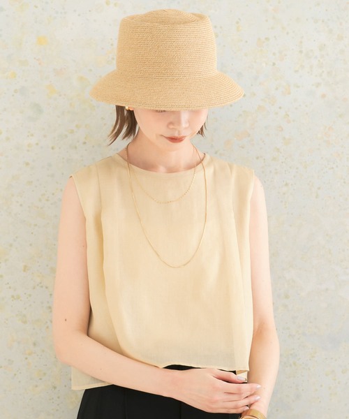 URBAN RESEARCH ROSSO WOMEN（アーバンリサーチ　ロッソ）の「PAPER HAT（ハット・レディース・ベージュ/ブラック・FREE）」の2枚目の写真