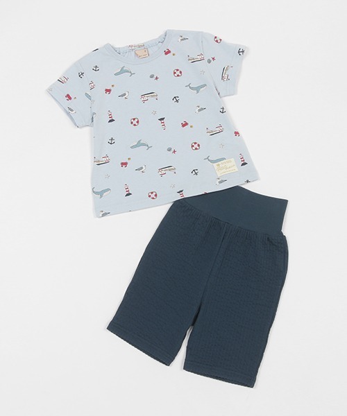 petit main（プティマイン）の「BOYSアソートパジャマ（セットアップ・キッズ・マルチ/アイボリー/ブルー・130cm/120cm/110cm/100cm/90cm/80ｃｍ）」の2枚目の写真