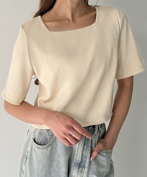 junoah(ジュノア)の「前後2wayリブチビTシャツ(Tシャツ/カットソー・レディース・ホワイト/ブラック/アイボリー・MEDIUM/LARGE/X-LARGE)」の16枚目の写真