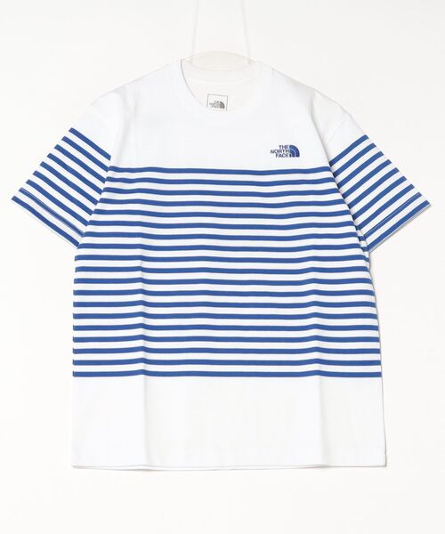 THE NORTH FACE(ザノースフェイス)の「ザ ノース フェイス THE NORTH FACE S/S Panel Border Tee_ショートスリーブパネルボーダーティー(Tシャツ/カットソー・メンズ・ネイビー/ホワイト・M/L/LL/S)」の1枚目の写真