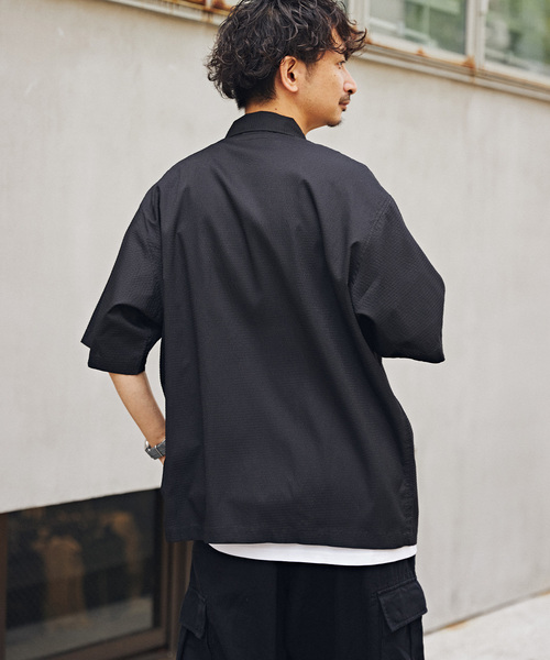 JOURNAL STANDARD relume（ジャーナルスタンダード　レリューム）の「AIRLY DOTS サッカー半袖シャツ（シャツ/ブラウス・メンズ・グレー/ブラック/ネイビー・MEDIUM/LARGE）」の17枚目の写真