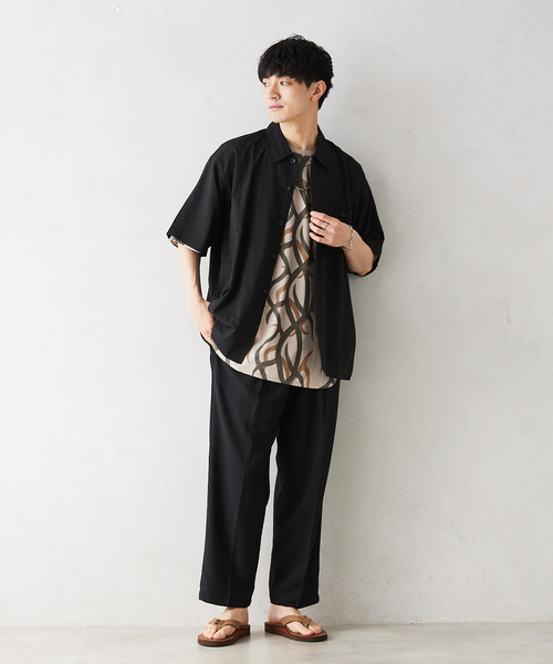 JOURNAL STANDARD relume（ジャーナルスタンダード　レリューム）の「AIRLY DOTS サッカー半袖シャツ（シャツ/ブラウス・メンズ・グレー/ブラック/ネイビー・MEDIUM/LARGE）」の16枚目の写真