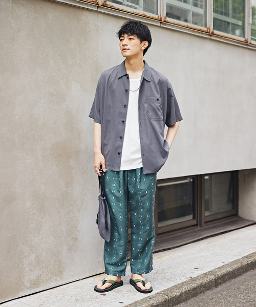 JOURNAL STANDARD relume（ジャーナルスタンダード　レリューム）の「AIRLY DOTS サッカー半袖シャツ（シャツ/ブラウス・メンズ・グレー/ブラック/ネイビー・MEDIUM/LARGE）」の6枚目の写真