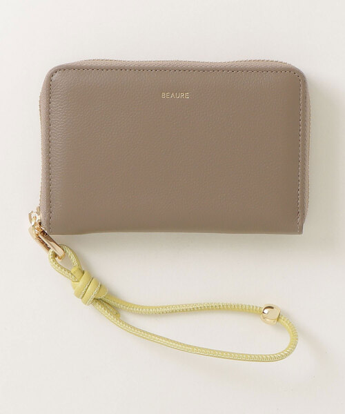 Beau're（ヴュレ）の「【BEAURE/ビュレ】カウレザー　ハンドストラップ付きバイカラーラウンドB7ウォレット（財布・レディース・シルバー/ブラック/グレー系その他/ピンクベージュ/アイボリー/ブルー/ベージュ系その他/イエロー/ゴールド・FREE）」の5枚目の写真