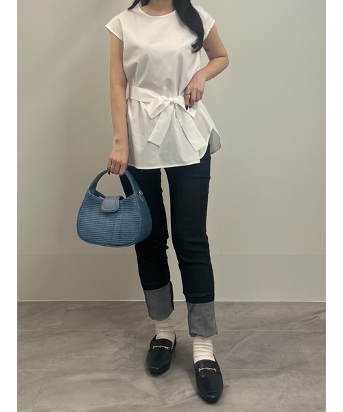 M.deux（エムドゥ）の「【ハイウエストストレートデニム】（デニムパンツ・レディース・オフホワイト/グレー・SMALL/MEDIUM）」の14枚目の写真