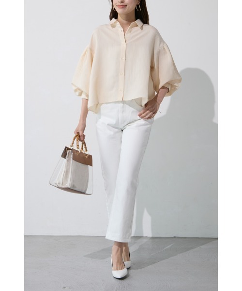 M.deux（エムドゥ）の「【ハイウエストストレートデニム】（デニムパンツ・レディース・オフホワイト/グレー・SMALL/MEDIUM）」の20枚目の写真