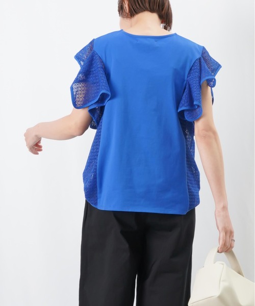 LUCA/LADY LUCK LUCA（ルカ/レディラックルカ）の「LC/LLL ケミカルレースフリルカットソー / レースフリル切替Tee（Tシャツ/カットソー・レディース・オフホワイト/ブルー/ブラック・FREE）」の13枚目の写真
