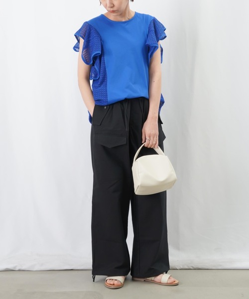 LUCA/LADY LUCK LUCA（ルカ/レディラックルカ）の「LC/LLL ケミカルレースフリルカットソー / レースフリル切替Tee（Tシャツ/カットソー・レディース・オフホワイト/ブルー/ブラック・FREE）」の14枚目の写真