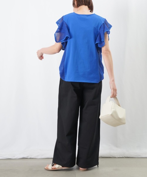 LUCA/LADY LUCK LUCA（ルカ/レディラックルカ）の「LC/LLL ケミカルレースフリルカットソー / レースフリル切替Tee（Tシャツ/カットソー・レディース・オフホワイト/ブルー/ブラック・FREE）」の16枚目の写真