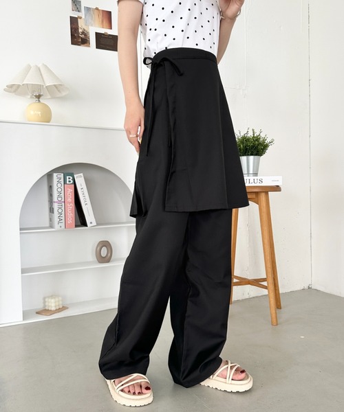 セール】ラップスカート付きストレートパンツ（その他パンツ