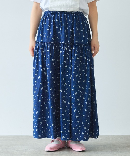 bulle de savon（ビュルデサボン）の「○indigo flower 抜染プリント