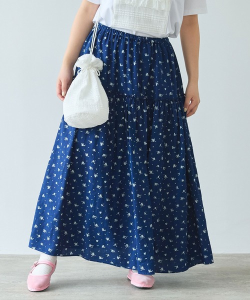 bulle de savon（ビュルデサボン）の「○indigo flower 抜染プリント