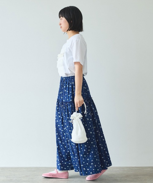 bulle de savon（ビュルデサボン）の「○indigo flower 抜染プリント