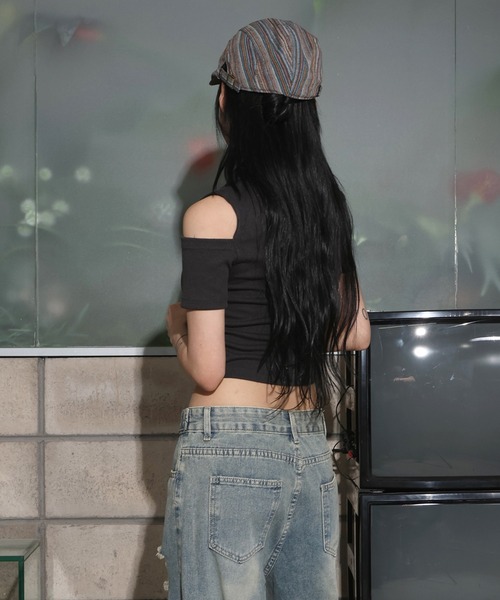 FOLLOWIN（フォロウィン）の「[UNISEX][頭周り調整可能][オールシーズン]ストライプハンチングベレー帽（キャップ・レディース・ブルー/カーキ・ONE SIZE）」の5枚目の写真