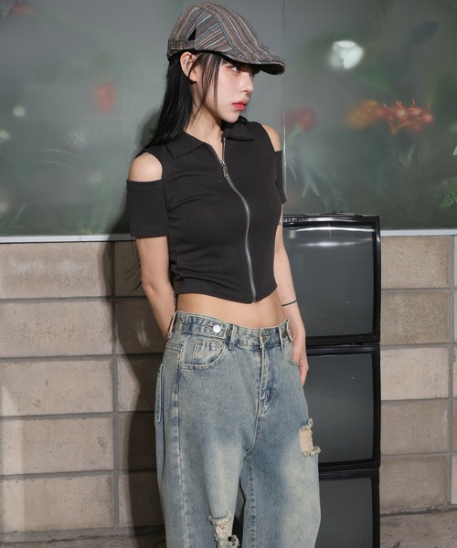 FOLLOWIN（フォロウィン）の「[UNISEX][頭周り調整可能][オールシーズン]ストライプハンチングベレー帽（キャップ・レディース・ブルー/カーキ・ONE SIZE）」の7枚目の写真