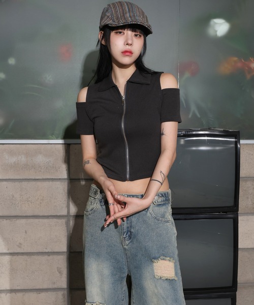 FOLLOWIN（フォロウィン）の「[UNISEX][頭周り調整可能][オールシーズン]ストライプハンチングベレー帽（キャップ・レディース・ブルー/カーキ・ONE SIZE）」の9枚目の写真