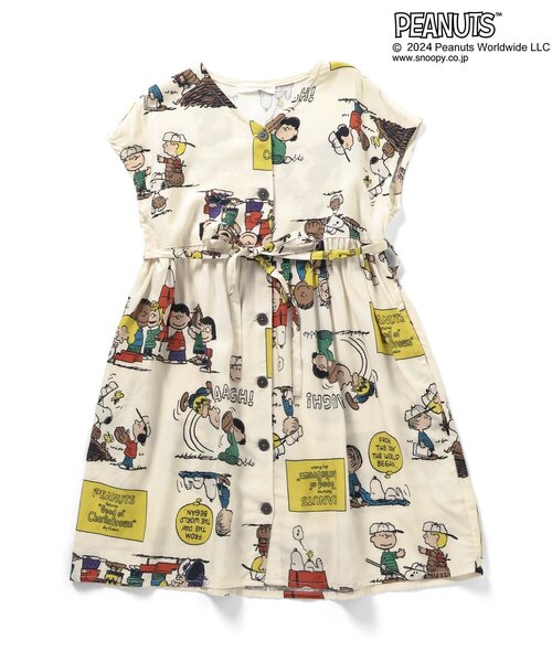 PEANUTS(ピーナッツ)の「PEANUTSコラボ アロハシャツワンピース(ワンピース・キッズ・オフホワイト/サックスブルー・80/90/100/110/120/130)」の2枚目の写真