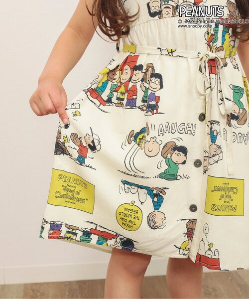 PEANUTS(ピーナッツ)の「PEANUTSコラボ アロハシャツワンピース(ワンピース・キッズ・オフホワイト/サックスブルー・80/90/100/110/120/130)」の3枚目の写真