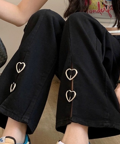 セール】ハートスリットデニムパンツ（デニムパンツ）｜Achic