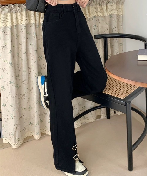 セール】ハートスリットデニムパンツ（デニムパンツ）｜Achic