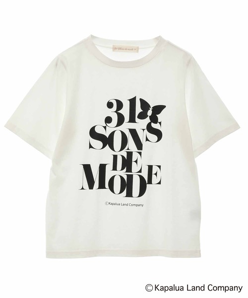 31 Sons de mode(トランテアン ソン ドゥ モード)の「【Kapaluaコラボ】ロゴTシャツ(Tシャツ/カットソー・レディース・ピンク/オフホワイト/サックスブルー・36)」の2枚目の写真