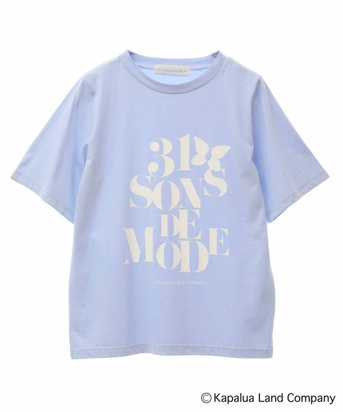 31 Sons de mode(トランテアン ソン ドゥ モード)の「【Kapaluaコラボ】ロゴTシャツ(Tシャツ/カットソー・レディース・ピンク/オフホワイト/サックスブルー・36)」の1枚目の写真