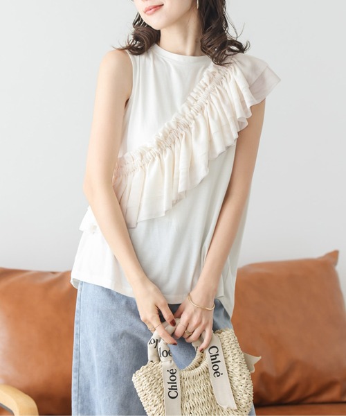 SUGAR BISKET(シュガービスケット)の「マルチウェイフリルカラー(Tシャツ/カットソー・レディース・アイボリー/ブラック・フリー)」の7枚目の写真