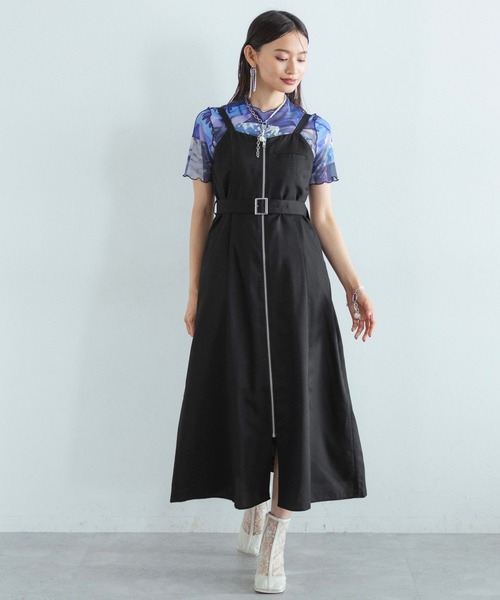 HARE(ハレ)の「2PSETショートジャケット*ジャンスカ(HARE)(セットアップ・レディース・ブラック/ライトブルー・FREE)」の6枚目の写真