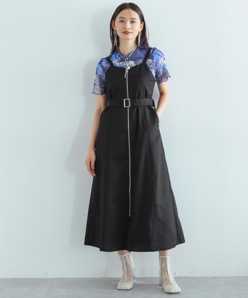 HARE(ハレ)の「2PSETショートジャケット*ジャンスカ(HARE)(セットアップ・レディース・ブラック/ライトブルー・FREE)」の3枚目の写真