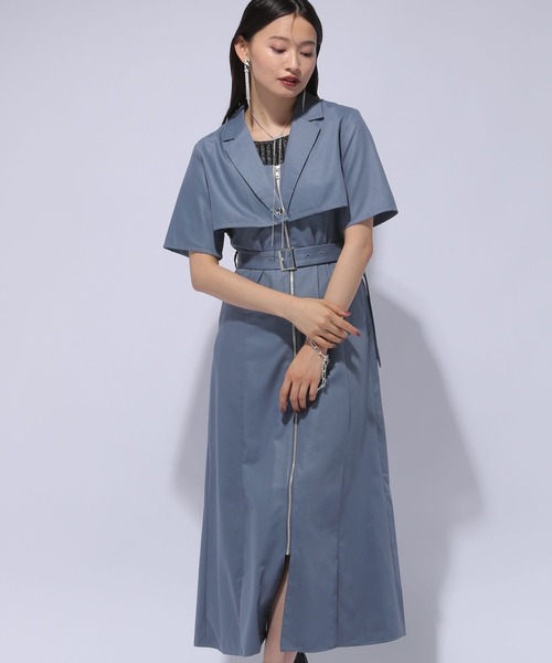 HARE(ハレ)の「2PSETショートジャケット*ジャンスカ(HARE)(セットアップ・レディース・ブラック/ライトブルー・FREE)」の17枚目の写真