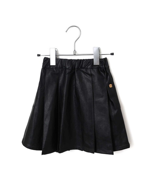 MAKE YOUR DAY(メイクユアデイ)の「チェックとフェイクレザーのプリーツスカート■80~140cm(スカート・キッズ・サックスブルー/レッド/ブラック・120/110/100/80/130/140/90)」の9枚目の写真