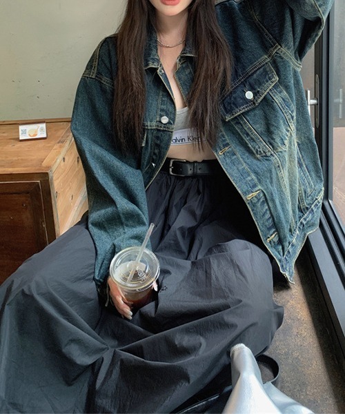 c.u.l（シーユーエル）の「ヴィンテージ風 デニムジャケット culw726（デニムジャケット・レディース・ブルー・L/M/XL）」の8枚目の写真