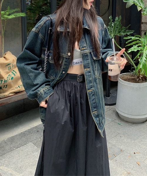 c.u.l（シーユーエル）の「ヴィンテージ風 デニムジャケット culw726（デニムジャケット・レディース・ブルー・L/M/XL）」の12枚目の写真