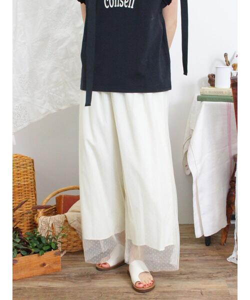 Samansa Mos2(サマンサ モスモス)の「チュールドッキングパンツ(その他パンツ・レディース・ブラック/キナリ/グレー・F)」の7枚目の写真