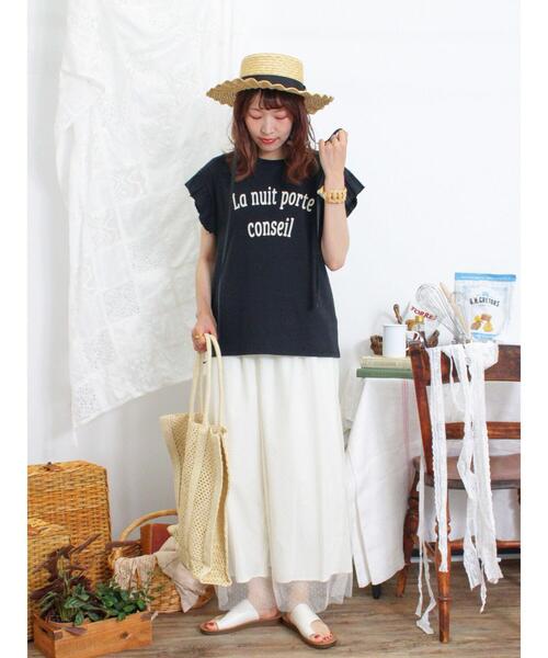 Samansa Mos2(サマンサ モスモス)の「チュールドッキングパンツ(その他パンツ・レディース・ブラック/キナリ/グレー・F)」の5枚目の写真