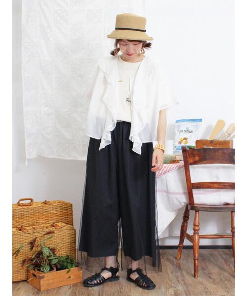 Samansa Mos2(サマンサ モスモス)の「チュールドッキングパンツ(その他パンツ・レディース・ブラック/キナリ/グレー・F)」の15枚目の写真